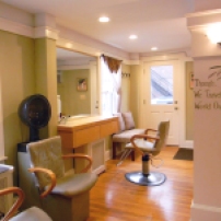 Our welcoming hair salon at 6 Muzzy Street Lexington, MA.
